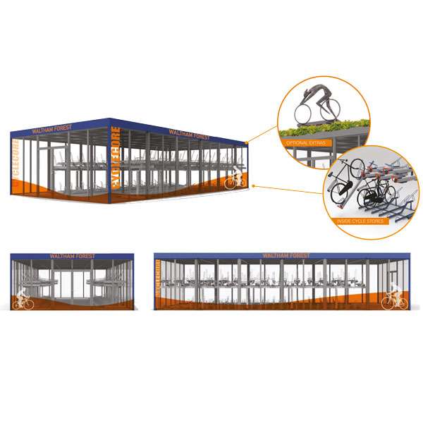 Overdækninger og skure | Etagecykeloverdækninger | FalcoLok bike hub | image #4 |  FalcoLok_bike_hub_cykelparkering