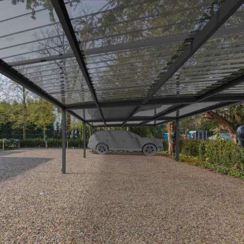 Overdækning med transparant tag