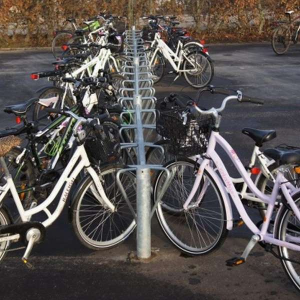 Ny cykelparkering hos Rybners Gymnasium i Esbjerg.