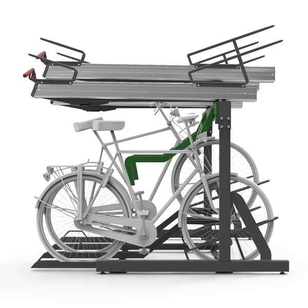 Cykelparkering til ethvert behov | Ladestationer til elcykler | FalcoLevel Premium+ etagecykelparkering med ladestationer til elcykler | image #3 |  