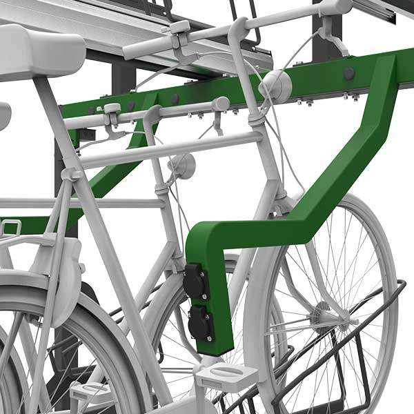 Cykelparkering til ethvert behov | Ladestationer til elcykler | FalcoLevel Premium+ etagecykelparkering med ladestationer til elcykler | image #4 |  