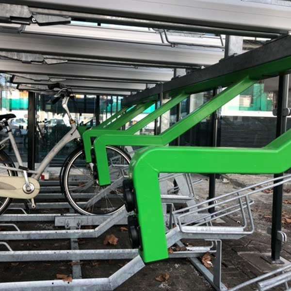 Cykelparkering til ethvert behov | Ladestationer til elcykler | FalcoLevel Premium+ etagecykelparkering med ladestationer til elcykler | image #5 |  