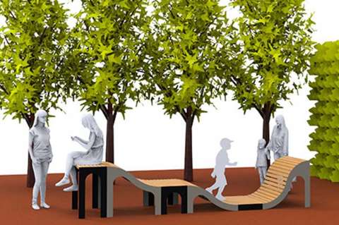 FalcoFauna bølgende udendørsbænk