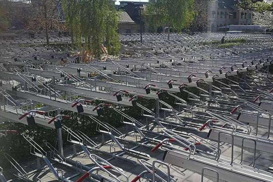 Etagecykelparkering på internationalt niveau
