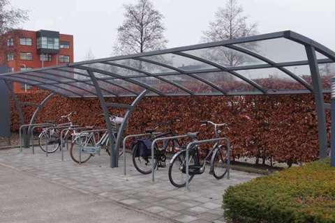 Overdækket cykelparkering til Alprokon
