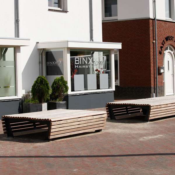 straatmeubilair parkbank buitenbank zitbank zitelement tapis du bois