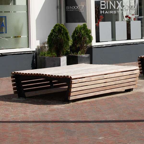 straatmeubilair parkbank buitenbank zitbank zitelement tapis du bois