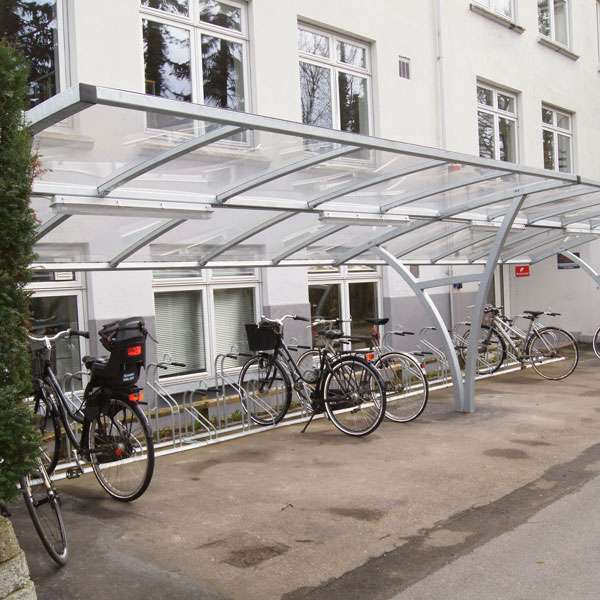 Fietsparkeren fietsoverkapping rokersoverkapping transparant