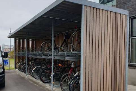 Cykelparkering ved havnefronten i Nørresundby