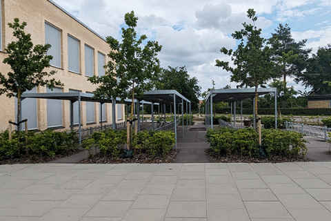 Horsens Gymnasium og HF med 686 cykelparkeringspladser