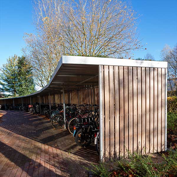 Cykelparkering i Holland med unikt design