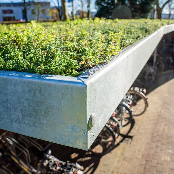 Cykelparkering i Holland med unikt design