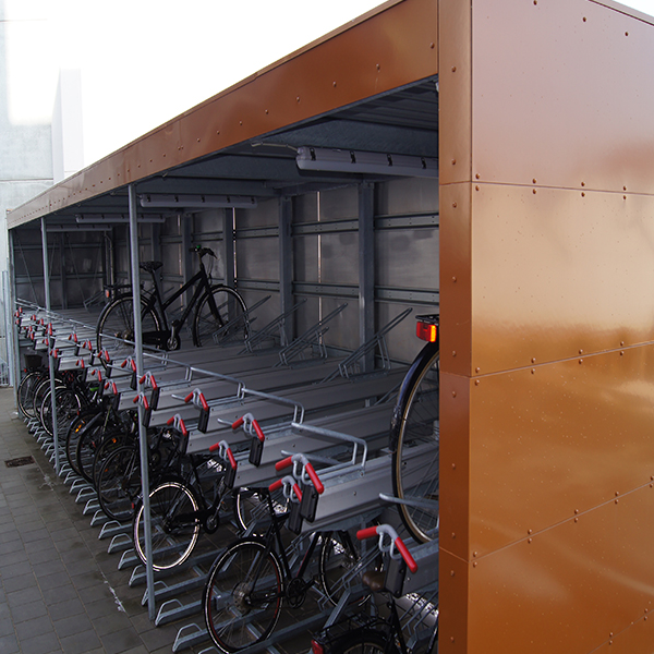 Etagecykelparkering på internationalt niveau