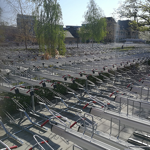 Etagecykelparkering på internationalt niveau