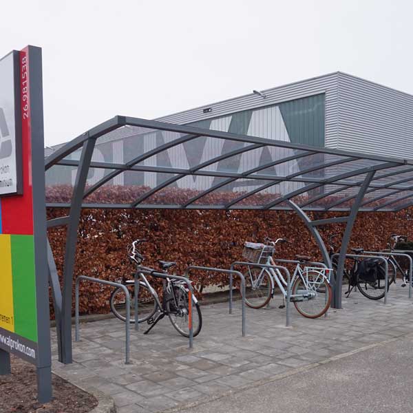 Overdækket cykelparkering til Alprokon