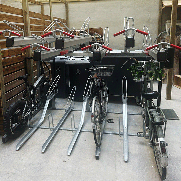 Cykelparkering med FalcoLevel Premium+