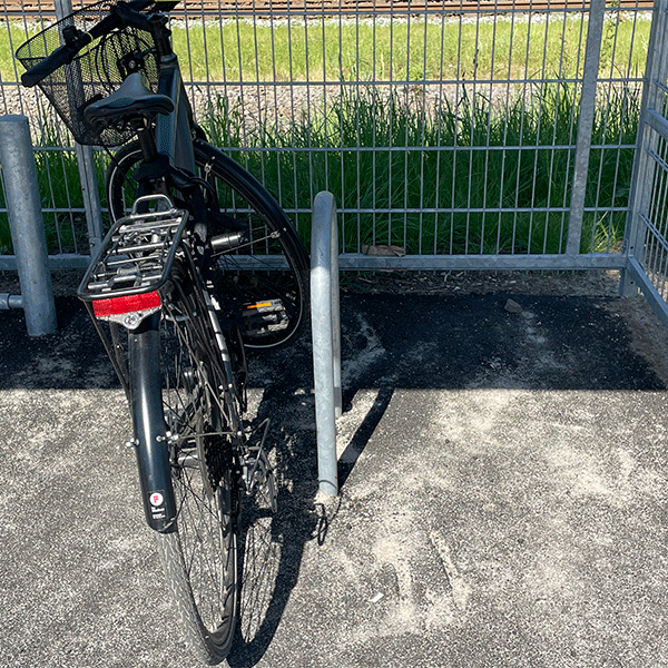 Kvistgård Station med ny cykelparkeringsløsning