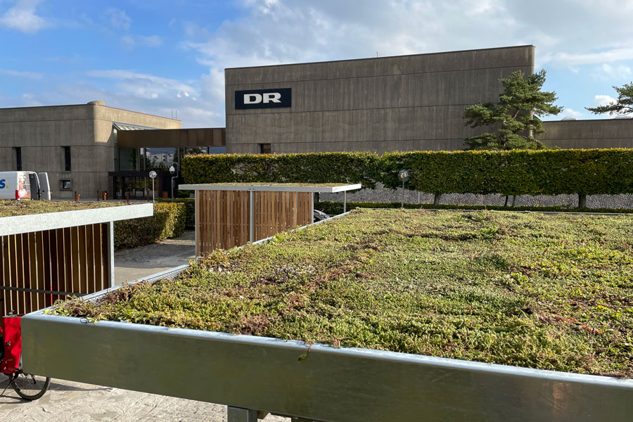 Cykeloverdækning og cykelparkering hos DR i Aarhus