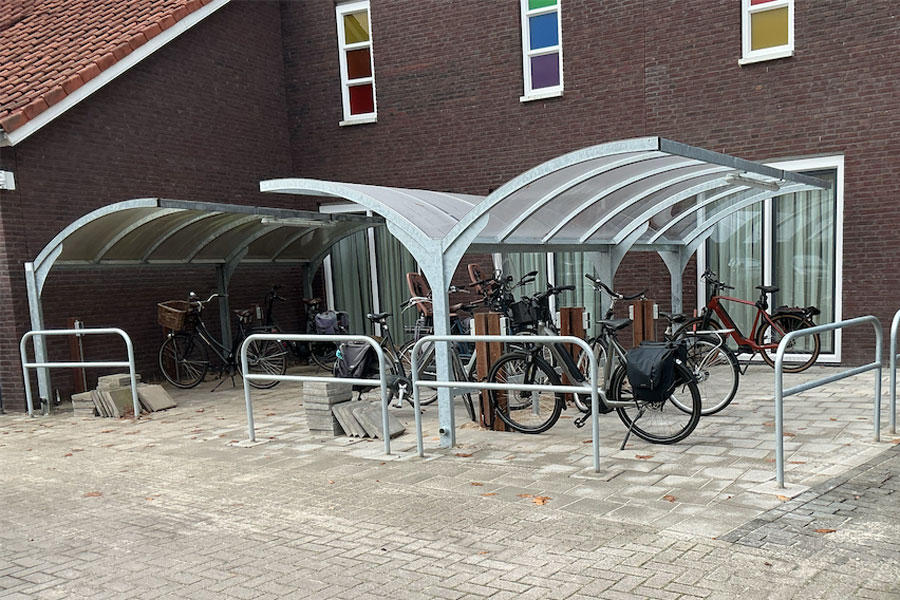 Udvidet cykelparkering hos kunde