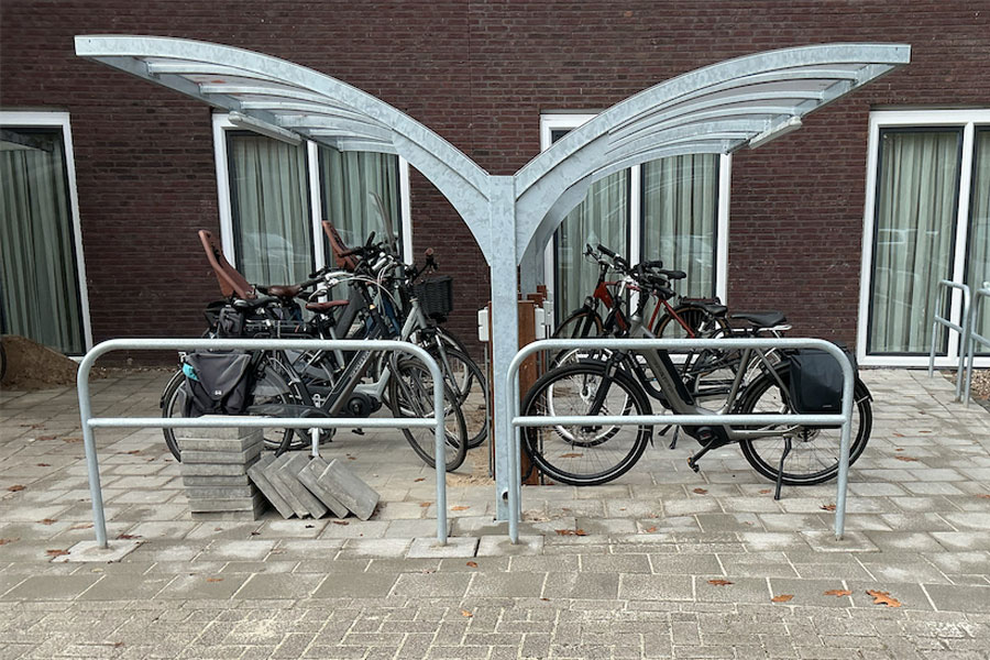 Udvidet cykelparkering hos kunde