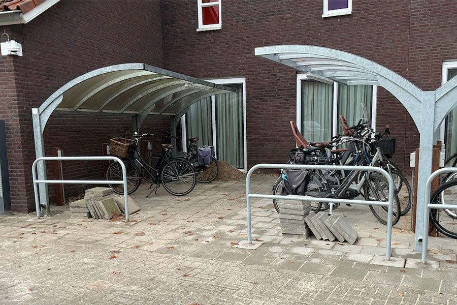 Udvidet cykelparkering hos kunde