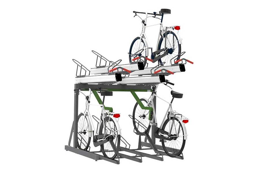 FalcoLevel Premium+ etagecykelparkering med ladestationer til elcykler