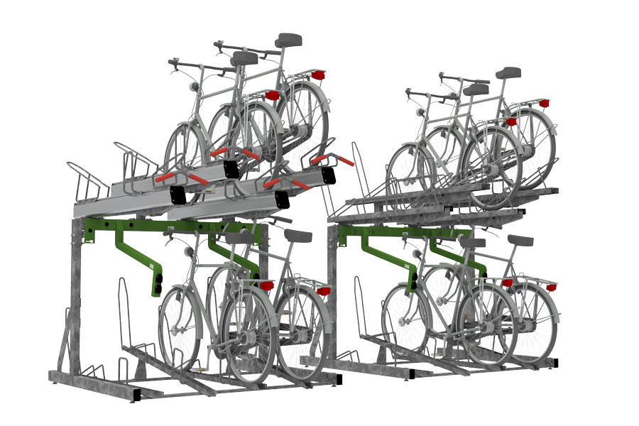 FalcoLevel etagecykelparkering med ladestationer til elcykler