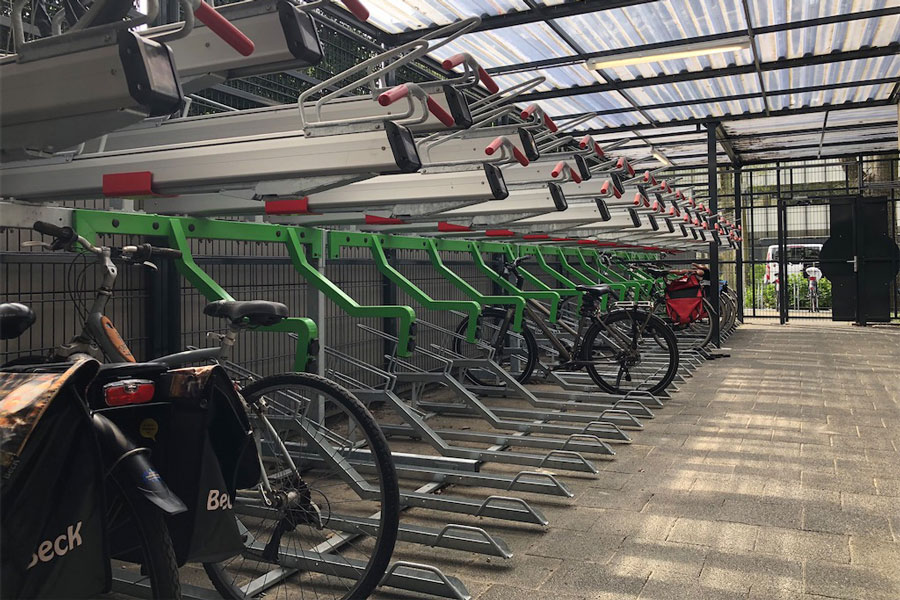 FalcoLevel etagecykelparkering med ladestationer til elcykler
