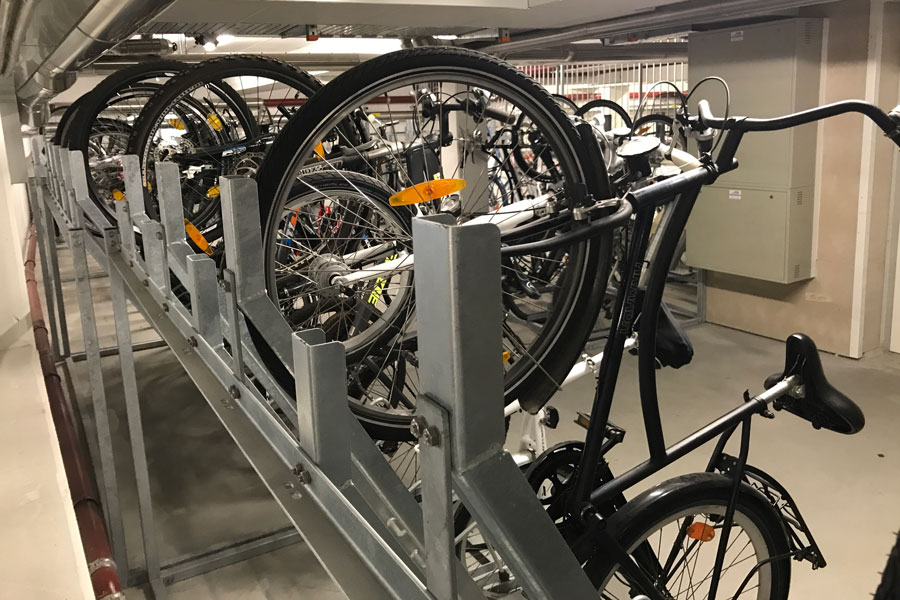 FalcoVert — semivertikal DGNB-cykelparkering til kompakte arealer